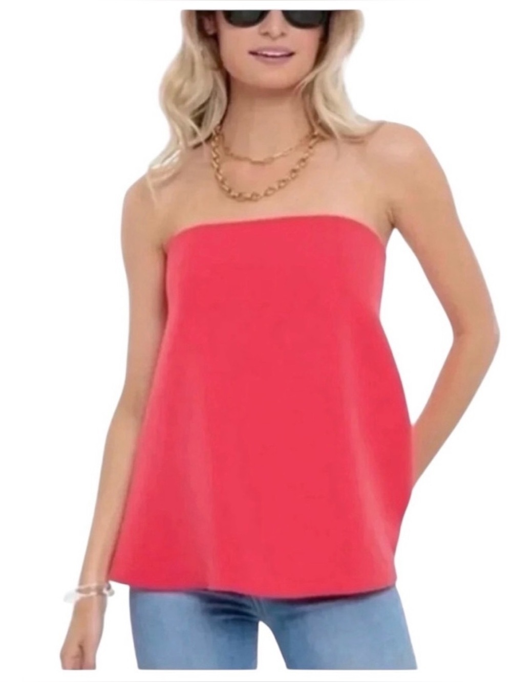 Tuckernuck Marin Crepe Strapless Top in Guava Pink Boned
Corseted Bustier